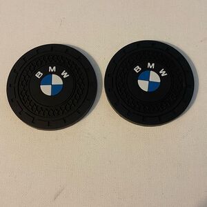 BMW logo Car Cup Holder Coasters set of 2 NWT